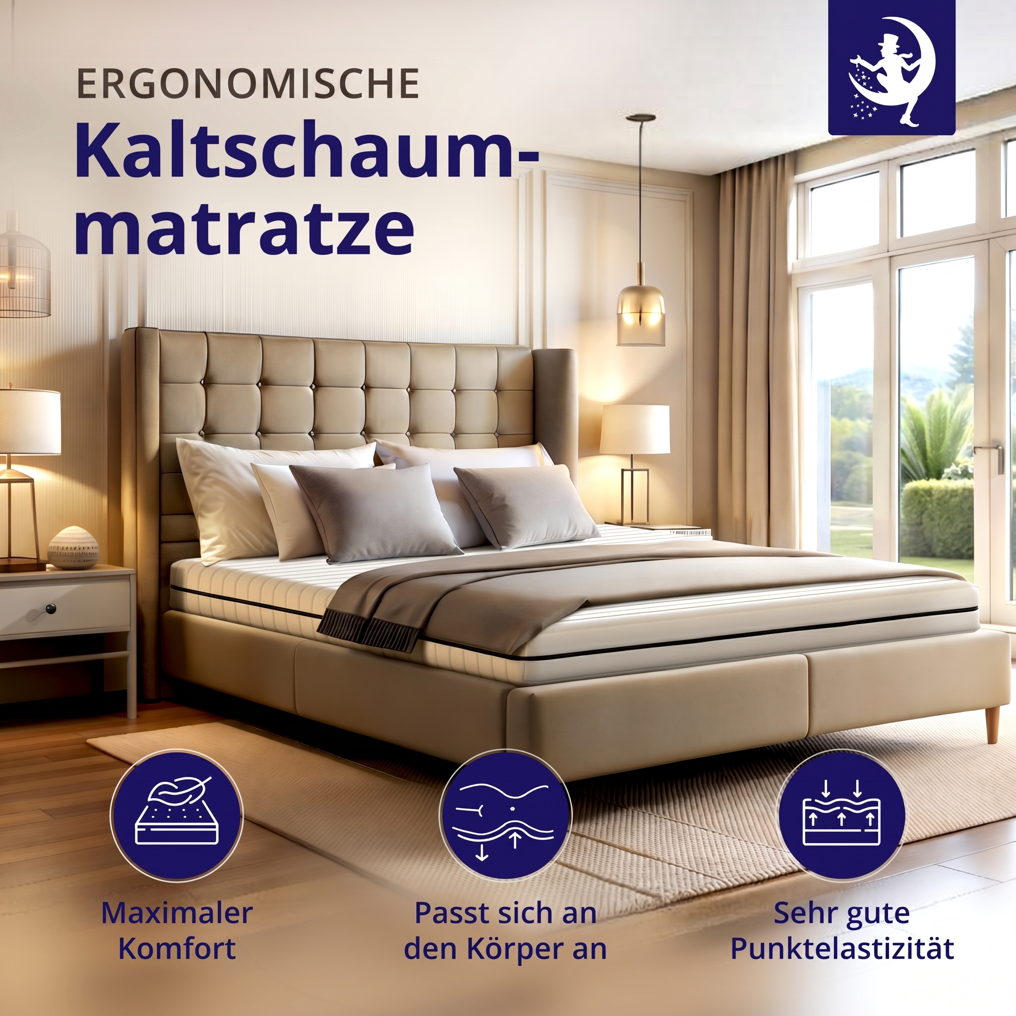 Flip Komfort 18 – Kaltschaummatratze H2/H3 mit 7-Zonen