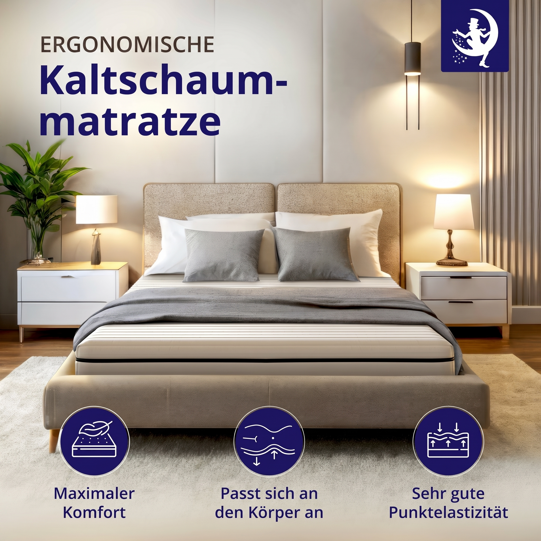 Flip Basic 13 - Matelas mousse froide 7 zones H2/H3