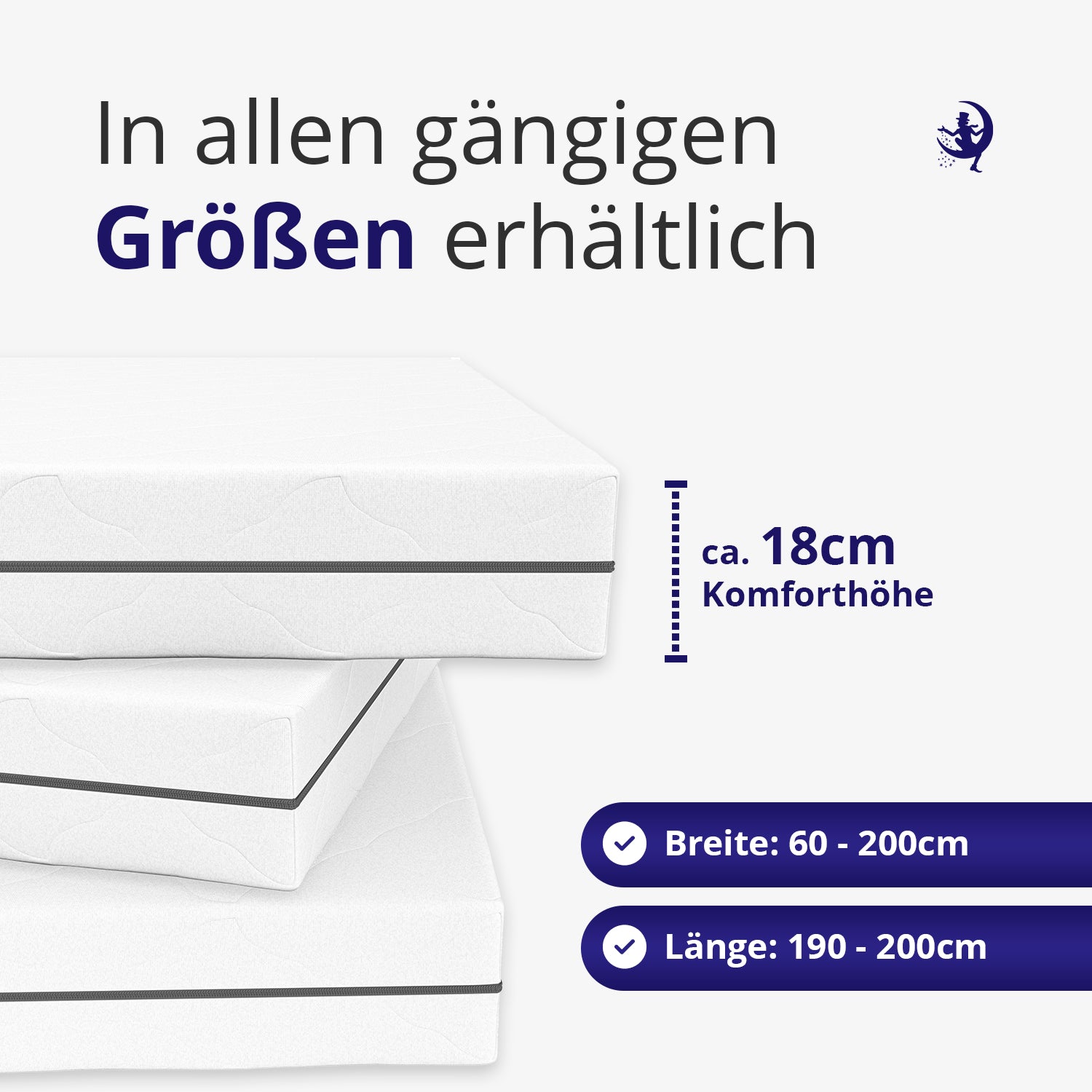 Erhältlich in 90x200 140x200 und vielen weiteren Größen mit 18 cm Komforthöhe Taschenfederkernmatratze punktelastisch und ergonomisch