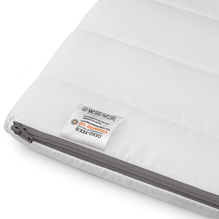 Ecke Matratzentopper 140x200 - Oeko-tex zertifiziert - für Allergiker geeignet - Reißverschluss grau