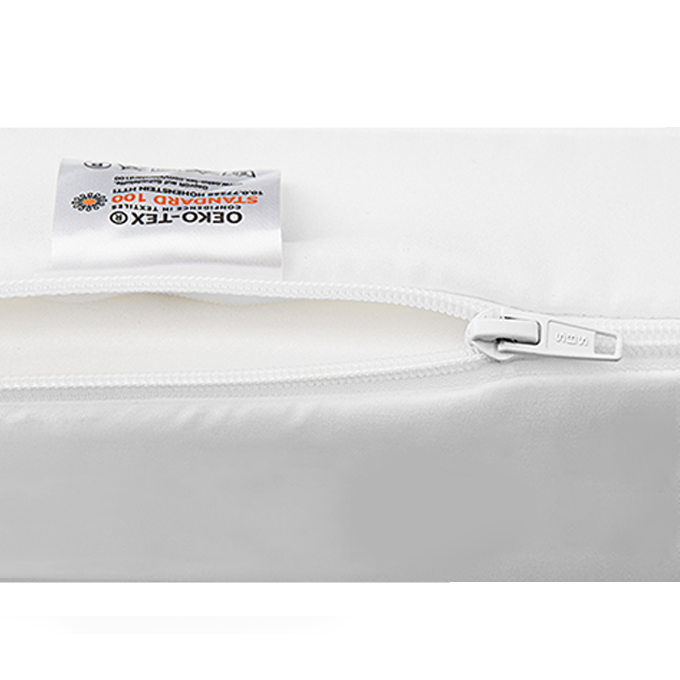 Babymatratze 60x120 - Nahaufnahme Reißverschluss weiß - Oeko-text zertifiziert - für Allergiker geeignet